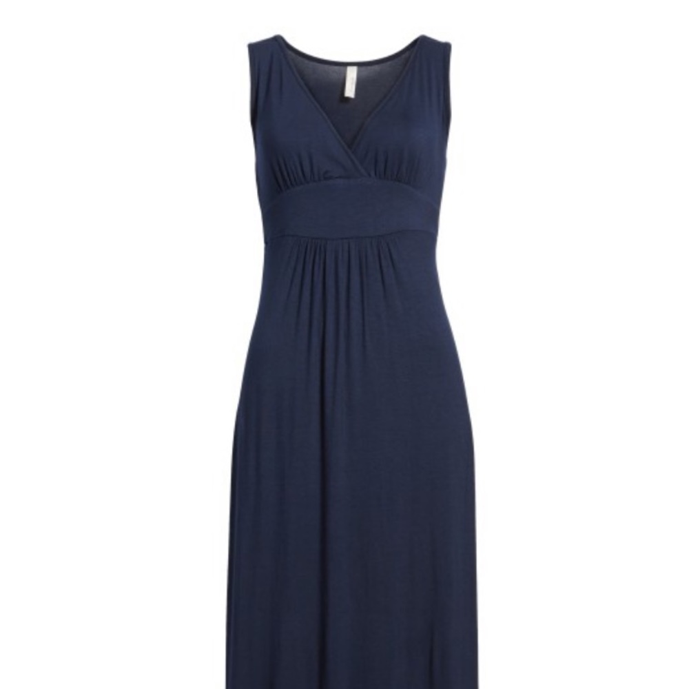 V neck jersey maxi dress